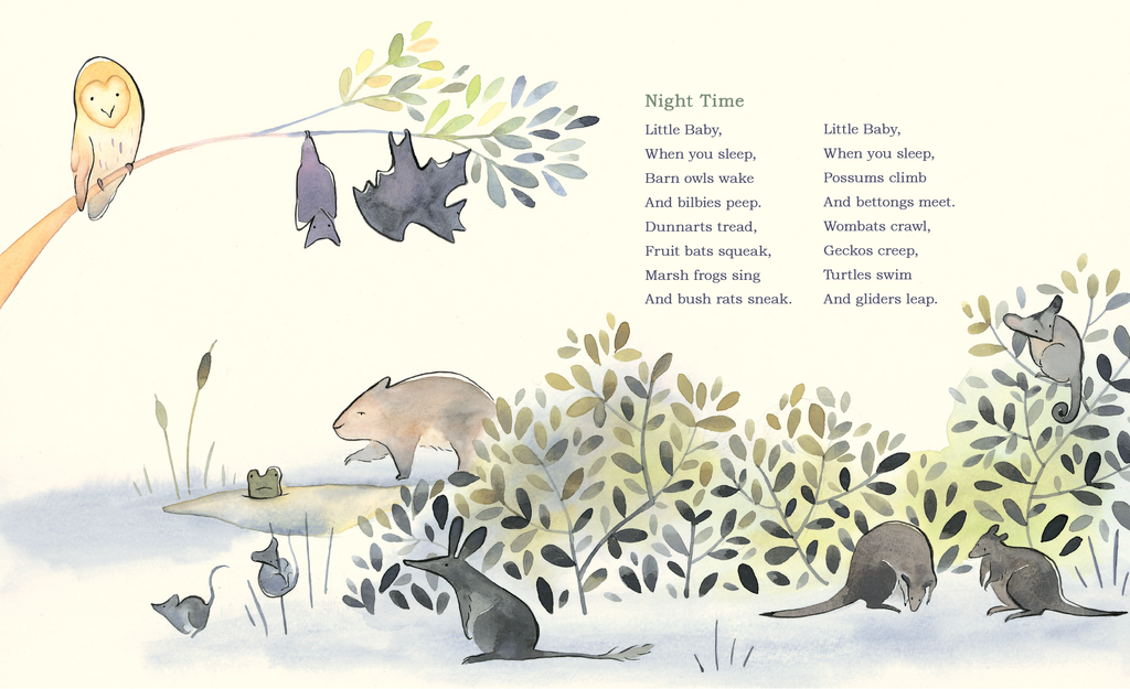 Book spread for Lullabies for Bed Time.