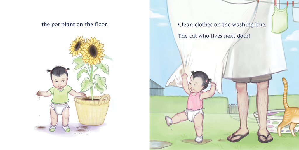 Once Upon My Legs is a gentle rhyming story that follows four babies as they explore their world around them