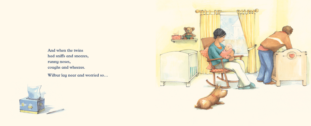 Book spread for a heart-warming story following the tale of Wilbur, Grace and Joe.