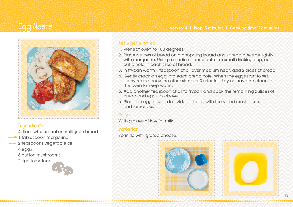 A great family cookbook.  Each meal has been carefully developed with South Australian Health department to support families in preparing yummy every day meals for the whole family.  The recipes are easy to prepare and the step by step instructions allow young children to participate in the preparation of the meal.